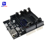 ESP8266 ESP32 Power Supply Rechargeable Dual 16340 Lithium Battery Charger Shield Module for Arduino R3 Board Power Bank