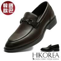【HIKOREA】韓國空運。時尚刻紋馬銜釦造型皮鞋/樂福鞋/男鞋(73-496/2色/現貨+預購)