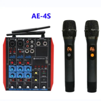 YATAO 4 Channels Portable Audio Mixer USB 48 V Phantom Power Professional Karaoke DJ Audio Mixer