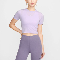 Nike AS W NSW ESSNTL SLM CRP [FB2874-511] 女 短版 短袖上衣 瑜珈 運動 紫