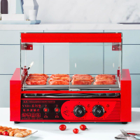 烤腸機 商用小型熱狗機 擺攤烤香腸機 可拆卸罩全自動烤腸迷你腸機 器