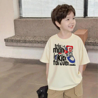 2025 Musim Panas Pakaian Fashion Lengan Pendek Anak Laki-laki Pola Kartun Berwarna Pakaian Anak Nyam