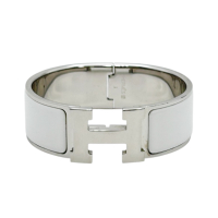 HERMES 愛馬仕 Clic Clac H手環 白色 琺瑯 鍍鈀 【二手名牌BRAND OFF】