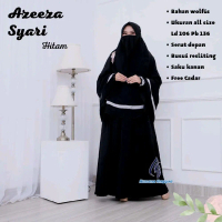 Azeeza Syari Set Cadar Baju Gamis Perempuan Dewasa Set Gamis Jilbab Cadar - Wanita Muslim Wolfis Men