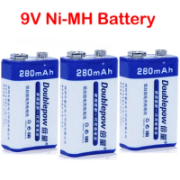 6F22 9V NI-MH Rechargeable Battery 280mAh 9V Batteries for Multimeter Microphone Smoke Alarm Metal Detector Voltmeter Toy Remote