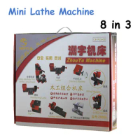 8 in 3 DIY Mini Lathe Machine Tool All Metal Lathe Mini Lathe for Wood and Soft Metal Multi-Functional