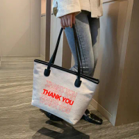 Thank You Printed Gift for Her Canvas Tote Bag Shoulder Bag Teacher Tote Book Bag Shopper Shopping Bag