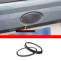 For Subaru XV 2018-2022 ABS Black/Carbon Fiber Car Logo Decorative Frame Decorative Sticker Car Exterior Accessories