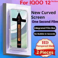 IQOO12 Screen Protector For IQOO 12Pro Second Pasting IQOO12Pro Curved Tempered Glass Protective Film Dust-Free HD