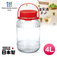 【TOYO-SASAKI GLASS東洋佐佐木】日本製玻璃梅酒瓶4L (71804-R)醃漬瓶/保存罐/釀酒瓶/果實瓶