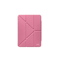 【LAUT 萊德】iPad Air 13吋（2024-2025）透明背板多角度保護殼-桃紅(適用M2/M3 平板殼)