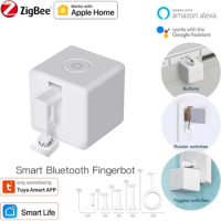 Tuya Zigbee HomeKit Fingerbot Switch Button Push Touch Arms Fingerbot Wireless thumb Remote Control Switch Works Alexa Google