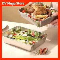 DV Mega Store Eggy Loyang Nampan Tray Grill Pan Oven Baking Stainless Steel 430 - EG36 40.5x30.7x5cm