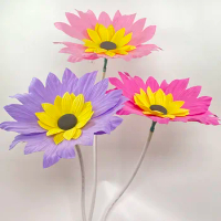 3D Sunflower Artificial Flower Preppy Room Decor Shopping Mall Window Display Wedding Party Roadmap Decoration Fake Flowers