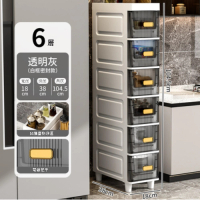 【6層】塑膠透明收納櫃（18cm  透明灰）