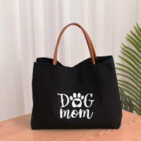 Dog Mom Women Canvas Mom Grandma Nana Mimi Gigi Gift for Mother's Day Baby Shower Beach Travel Customize Tote Bag