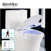 Toilet Night Light Smart PIR Motion Sensor Toilet Seat Night Light 8 Colors Waterproof Backlight For Toilet Bowl Lighting Light
