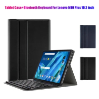 Tablet Case+Bluetooth Keyboard For Lenovo M10 Plus 10.3 Inch TB-606F Flip Leather Case Tablet Stand