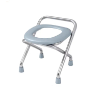 【便盆椅】不銹鋼 無背摺疊款(現代風格廁所設計#坐廁椅#坐便椅家用#上廁所凳)