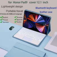 Bluetooth keyboard leather Case for Honor Pad 9 Cover Magnetic Keyboard Cover For Honor 12.1 inch Case Russian Hebrew Keyboard