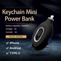 Keychain Mini Power Bank portable power bank mini powerbank for iphone android TYPE-C emergency power Dropshipping