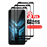 3-PACK Full Tempered Glass for Asus ROG Phone 7 5 6D Ultimate 6 Pro Screen Protector Fully Cover Edge to Edge Black Glass Shield