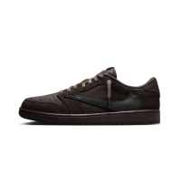【NIKE 耐吉】休閒鞋 Travis Scott x Air Jordan 1 Low OG Velvet Brown 聯名款 倒鉤 棕 男女段 DM7866-202