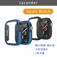 【Lycander】NAKEN-W9 Apple Watch-45mm 鋼化玻璃鋁合金防摔保護殼(完整包覆/一體成型/精準開孔)