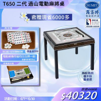 【商密特】T650 二代 過山 電動麻將桌 絲紋亮面系列 餐桌款（檀木棕）