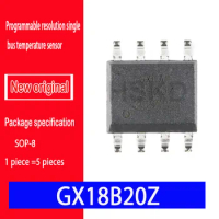 New and original spot GX18B20Z SOP - 8 single bus temperature sensor chip programmable resolution plus or minus 0.4 ℃ 5pcs