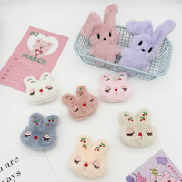 2023 New Kawaii Bunny Plush Brooch Pendant Animals Close Eyes Doll School Bag Luggage Decora Toys Christmas Birthday Gift Friend