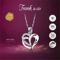 Frank & co. Lovely Necklace - White Gold ( 1 set liontin + kalung ) / Kalung Wanita
