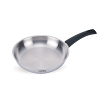 【吉來家】瑞士LUCUKU〜不挑爐具304不鏽鋼平底鍋27cm★送強化玻璃蓋(電磁爐&IH爐OK/輕巧耐用)