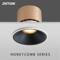 ZHITION Embedded led modern downlight angle adjustable, built-in LED spotlight narrow frame 7W, suitable for indoor lighting