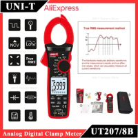 UNI-T UT207B UT208B Clamp Meter Analog Digital Amperimetric Clamp 1000A Professional Voltmeter Ammeter AC DC Pliers Multimeter
