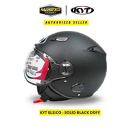 HELM KYT ELSICO SOLID HELM RETRO KYT ANTI MALING ORIGINAL XL BLACK DOFF