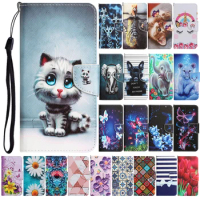 For Samsung Galaxy A52s 5G A528 Case on For Samsung A52 5G A526 A52 4G A525 A 52 Leather Flip Stand Phone Cover Flower Capa