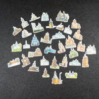 30pcs mini famous building design sticker as Gift Tag Christmas gift Decoration scrapbooking DIY Sticker