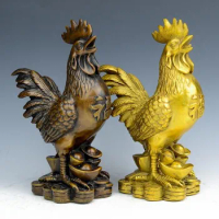 Lucky Rooster peach cut copper ornaments of Sha Feng Shui Fu chicken centipede Home Furnishing office furnishings