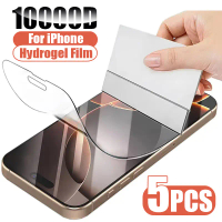 ฟิล์มไฮโดรเจลแบบเต็มจอ, 5 ชิ้น, สำหรับ iPhone 16, 11, 12, 13, Pro Max, 7, 8, 14 Plus, ฟิล์มกันรอย, เ