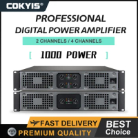 COKYIS Audio 4000W Digital Power Amplifier 2U 4 Channel Karaoke Stage Audio Microphones Speaker AMP 4 x 650W Amplifier 4000 Watt