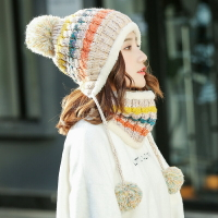 帽子女冬天韓版針織帽秋冬季加厚加絨保暖韓國護耳圍脖毛線帽百搭