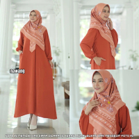 Zira Gamis  Free Hijab Motif // Abaya Gamis Crincle Airflow Premium LD 120cm Free Pin Bros
