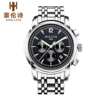 Holuns Classic Mens Fashion Business Sports Watch Top Brand Luxury Automatic Luminous Mechanical Stainless Steel Wristwatch