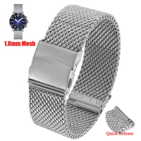 Milanese Metal Watch Band 1.0mm 0.6mm Mesh Bracelet for Seiko for IWC Strap 3mm Thickness 18/20/22mm Stainless Steel Wristband