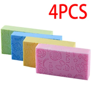 4PCS Magic Bath Sponge Body Dead Skin Remover Exfoliating Massager Cleaning Shower Brush Peeling Sponge Bath Tools For Kids