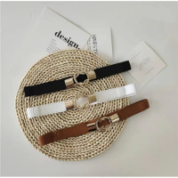 Dk4 Ikat Pinggang Wanita Karet Elastis Belt Korea Metal Gold (3 Warna O)
