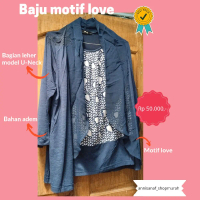 baju outer motif love baju outer murah baju cewek baju wanita