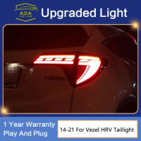 2Pcs For Honda HR-V HRV 2014 - 2021 Vezel Car LED Taillight Tail Light Rear Running Lamp Brake Reverse Dynamic Turn Signal