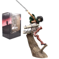 32cm Anime Attack on Titan Figures Mikasa·Ackerman Action Figures Stand on Stumps PVC Model Collection Toys Ornamen Gifts